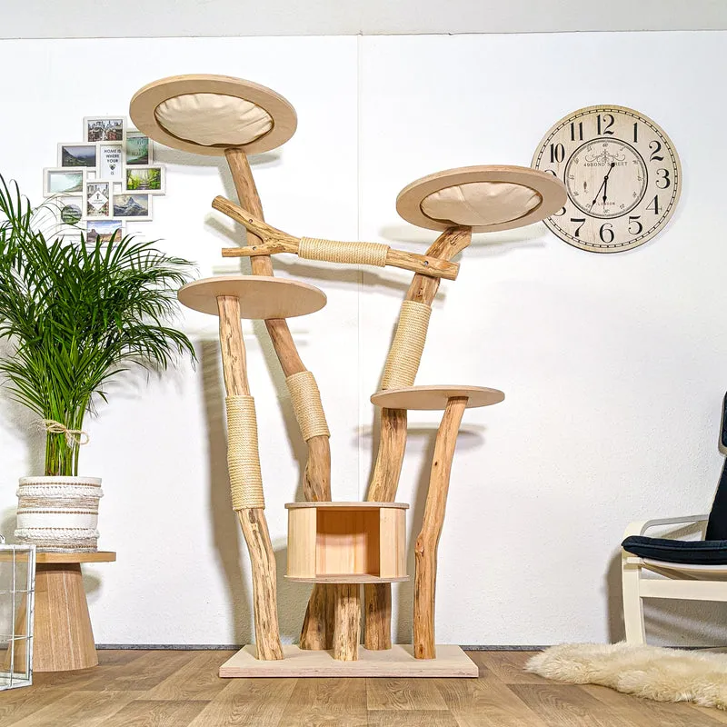 Naturkratzbaum 4376 Kratzbaum Natur Holz Design 190 cm hoch Katzenbaum