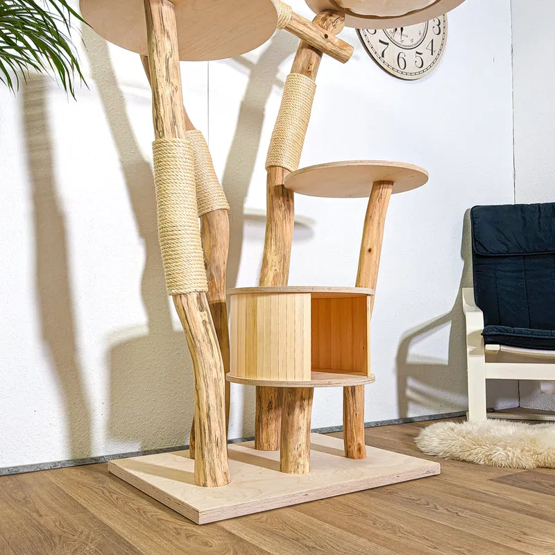 Naturkratzbaum 4376 Kratzbaum Natur Holz Design 190 cm hoch Katzenbaum