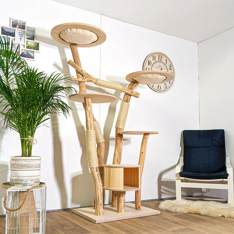 Naturkratzbaum 4376 Kratzbaum Natur Holz Design 190 cm hoch Katzenbaum