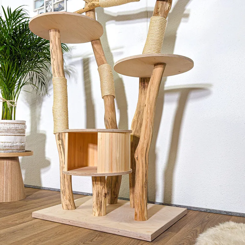 Naturkratzbaum 4376 Kratzbaum Natur Holz Design 190 cm hoch Katzenbaum