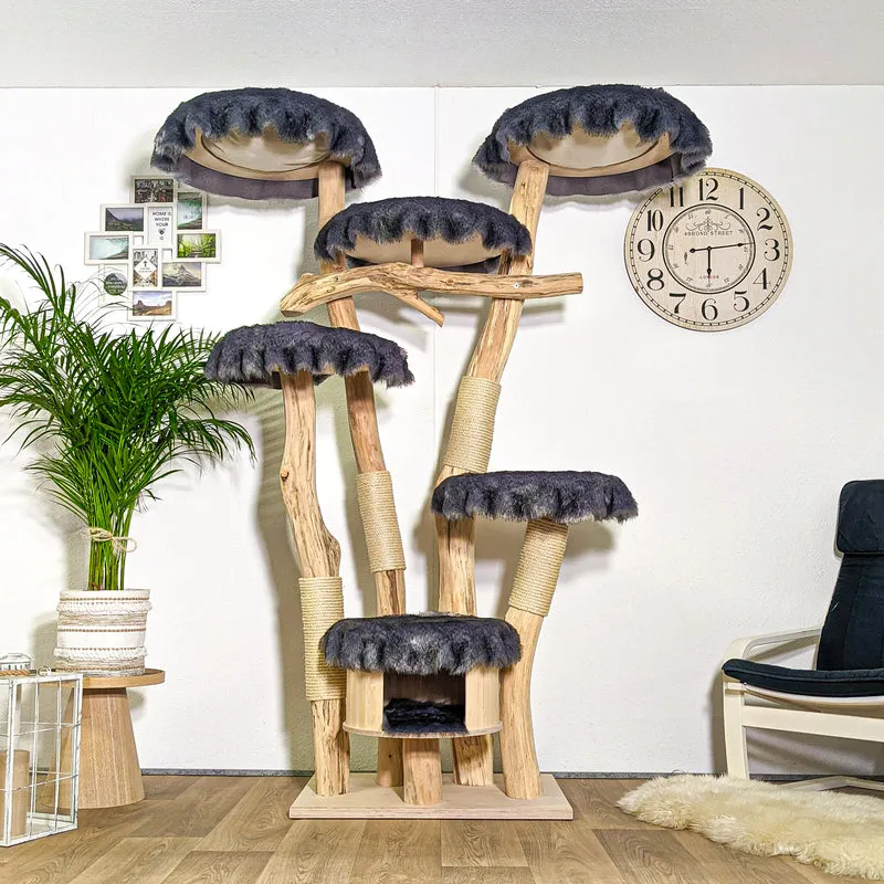 Naturkratzbaum 4374 Kratzbaum Natur Holz Design 204 cm hoch Katzenbaum
