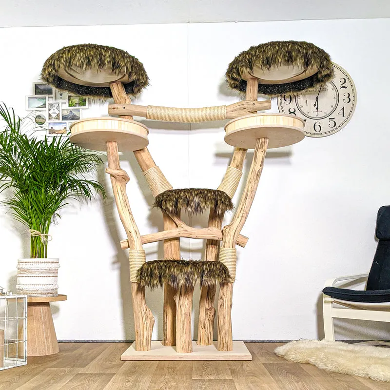 Naturkratzbaum 4373 Kratzbaum Natur Holz Design 192 cm hoch Katzenbaum