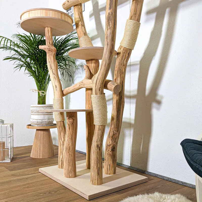 Naturkratzbaum 4373 Kratzbaum Natur Holz Design 192 cm hoch Katzenbaum