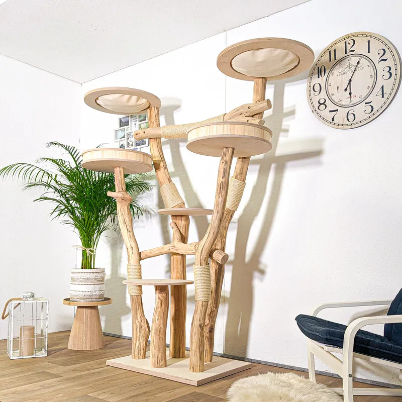 Naturkratzbaum 4373 Kratzbaum Natur Holz Design 192 cm hoch Katzenbaum