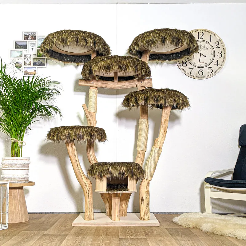 Naturkratzbaum 4372 Kratzbaum Natur Holz Design 180 cm hoch Katzenbaum