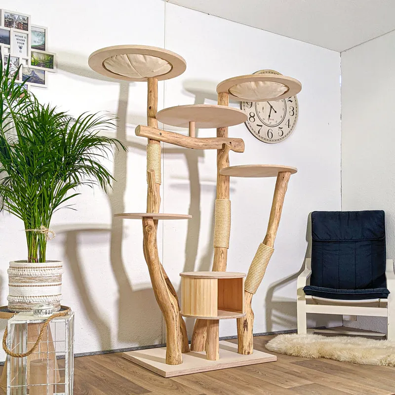 Naturkratzbaum 4372 Kratzbaum Natur Holz Design 180 cm hoch Katzenbaum