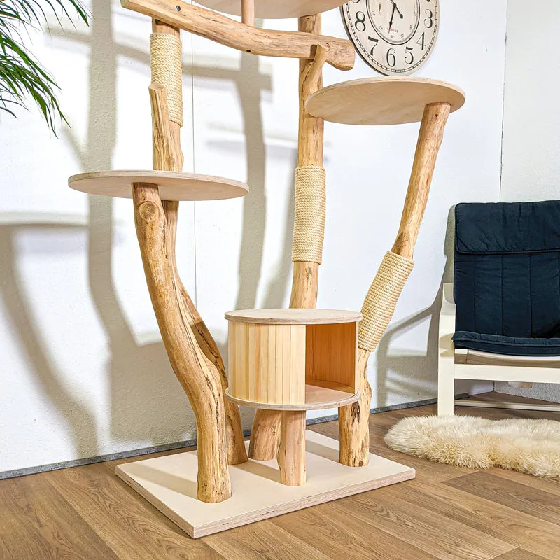 Naturkratzbaum 4372 Kratzbaum Natur Holz Design 180 cm hoch Katzenbaum