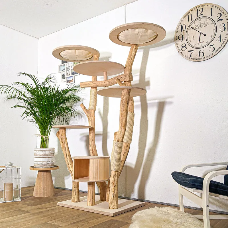 Naturkratzbaum 4372 Kratzbaum Natur Holz Design 180 cm hoch Katzenbaum