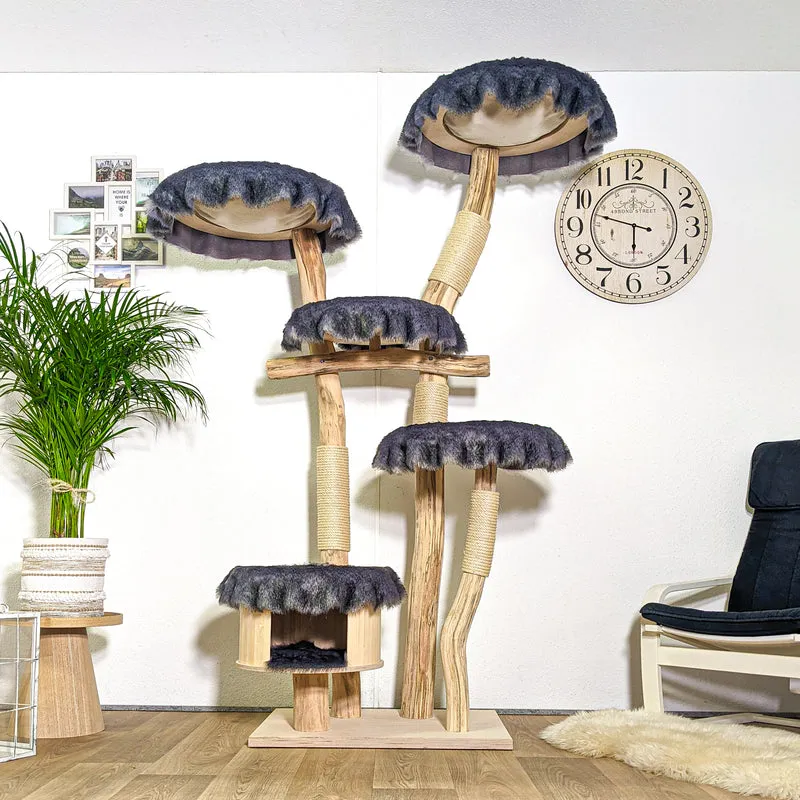 Naturkratzbaum 4371 Kratzbaum Natur Holz Design 205 cm hoch Katzenbaum