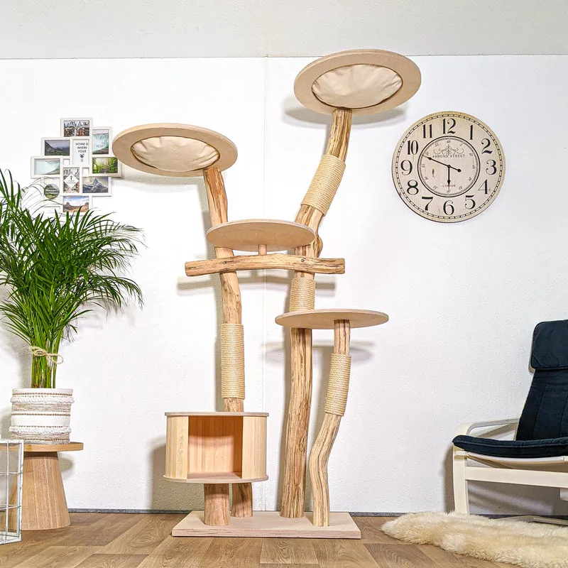 Naturkratzbaum 4371 Kratzbaum Natur Holz Design 205 cm hoch Katzenbaum