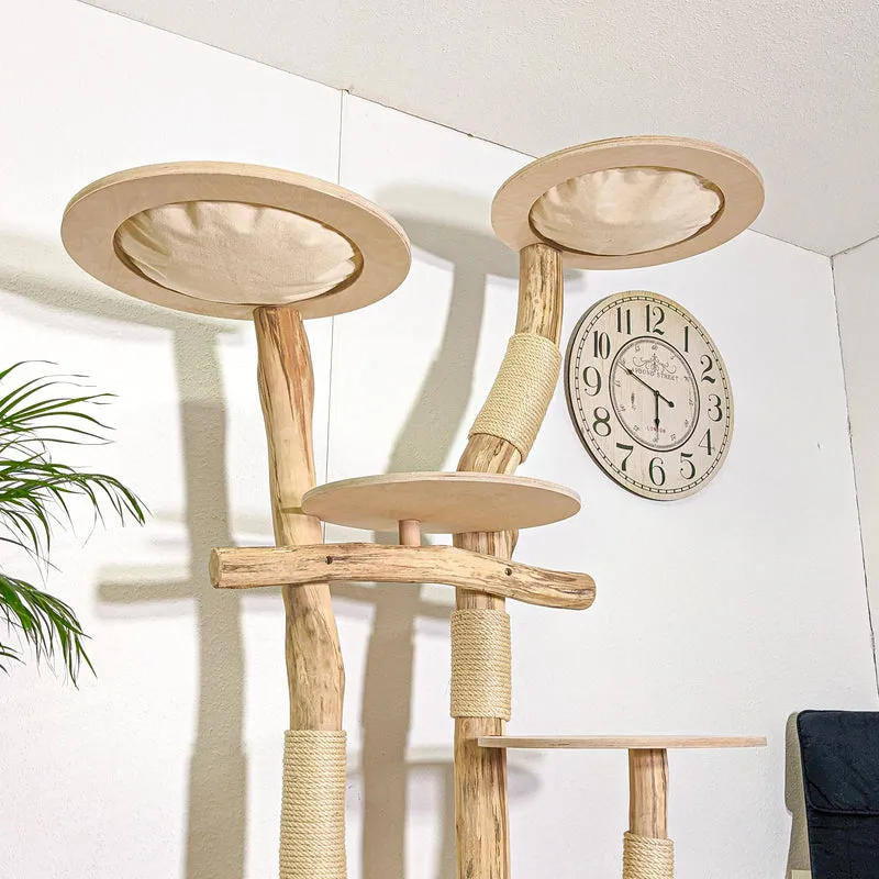 Naturkratzbaum 4371 Kratzbaum Natur Holz Design 205 cm hoch Katzenbaum