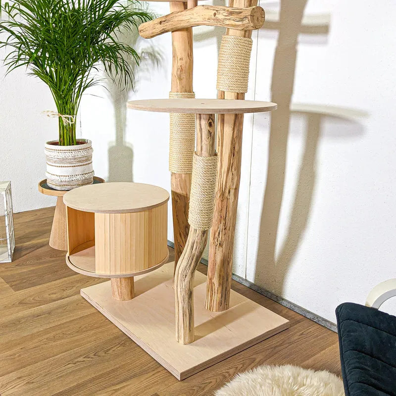 Naturkratzbaum 4371 Kratzbaum Natur Holz Design 205 cm hoch Katzenbaum