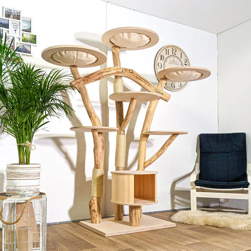 Naturkratzbaum 4370 Kratzbaum Natur Holz Design 188 cm hoch Katzenbaum