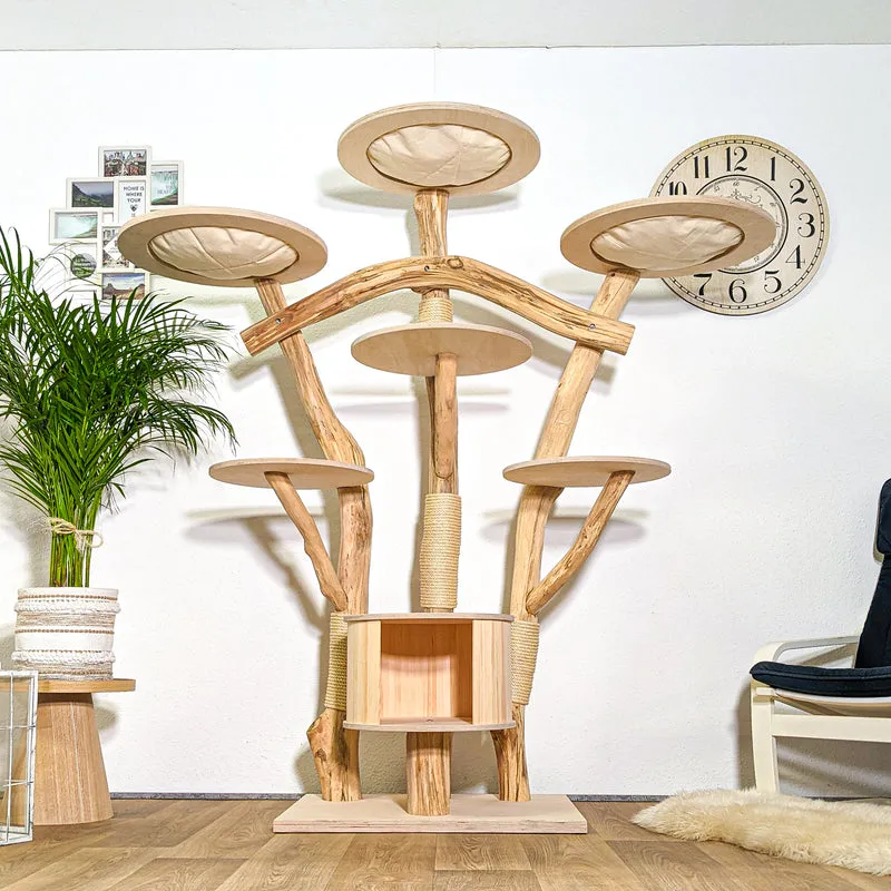 Naturkratzbaum 4370 Kratzbaum Natur Holz Design 188 cm hoch Katzenbaum