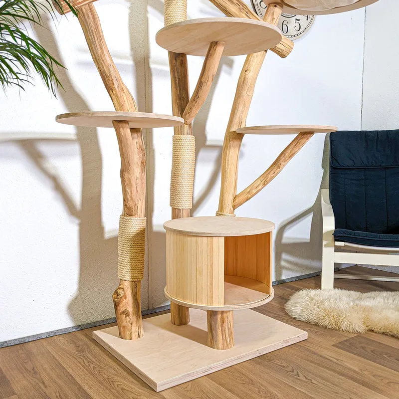 Naturkratzbaum 4370 Kratzbaum Natur Holz Design 188 cm hoch Katzenbaum