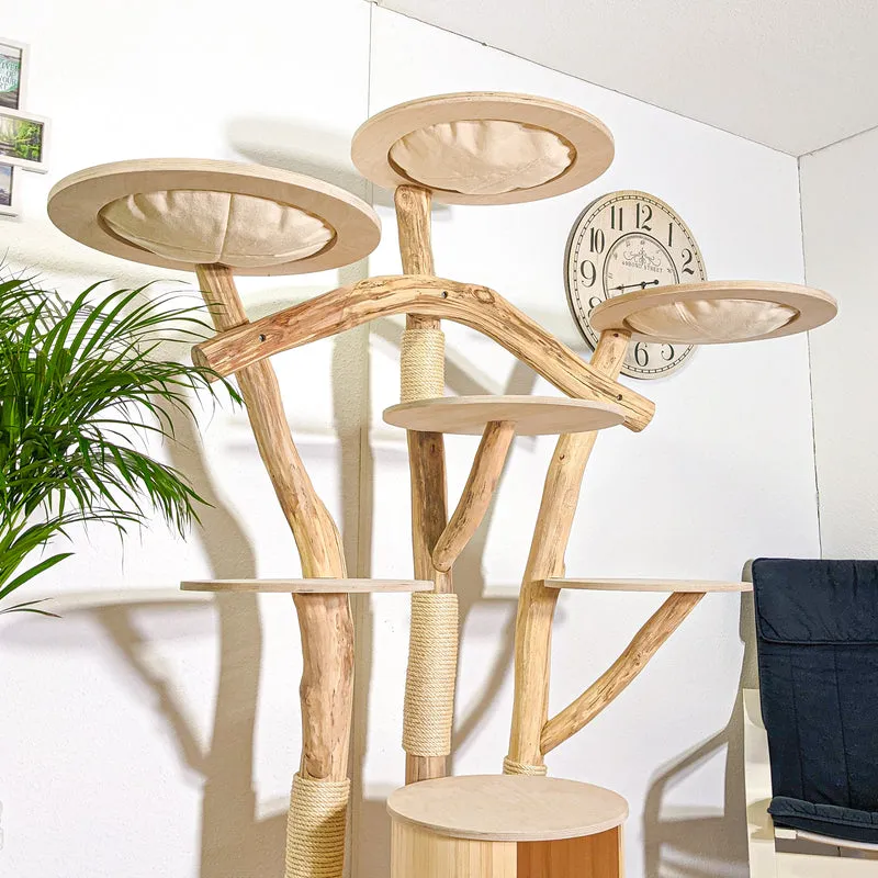 Naturkratzbaum 4370 Kratzbaum Natur Holz Design 188 cm hoch Katzenbaum