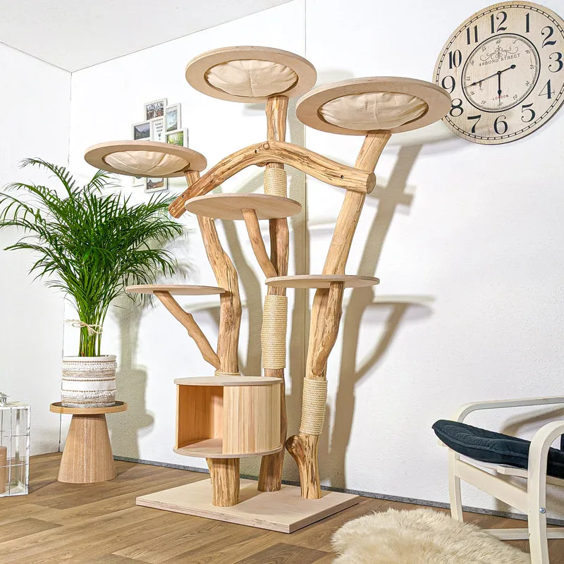 Naturkratzbaum 4370 Kratzbaum Natur Holz Design 188 cm hoch Katzenbaum