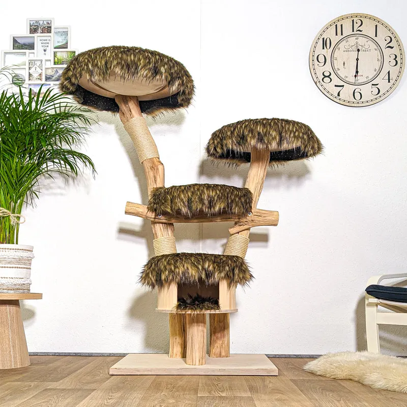 Naturkratzbaum 4369 Kratzbaum Natur Holz Design 150 cm hoch Katzenbaum