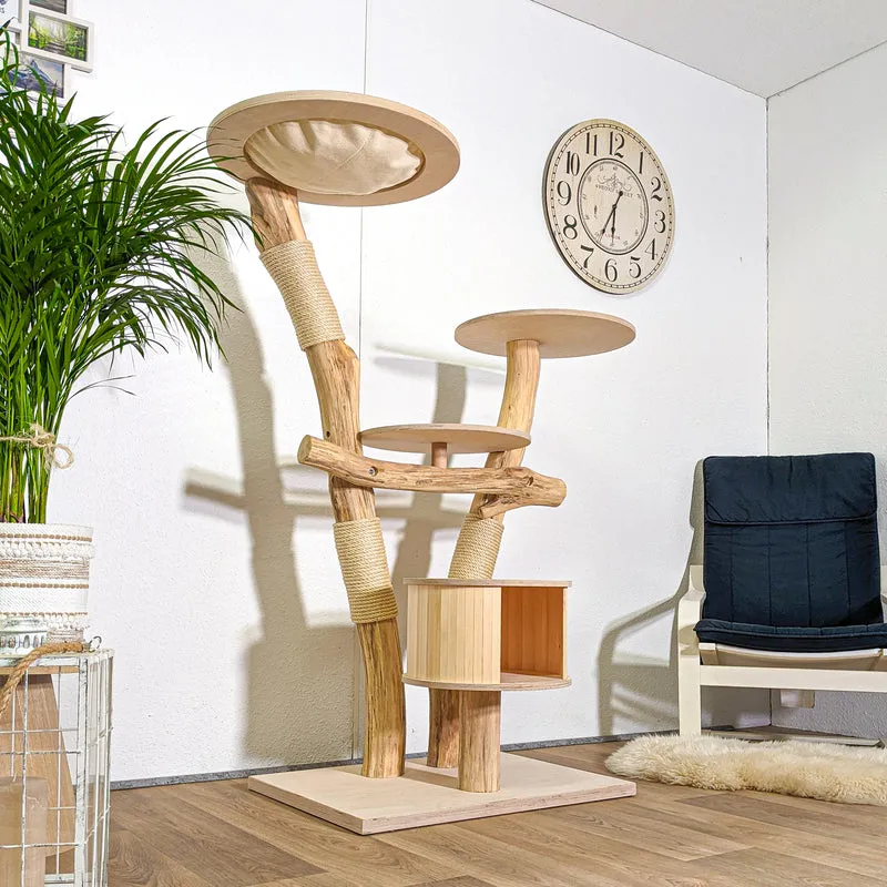 Naturkratzbaum 4369 Kratzbaum Natur Holz Design 150 cm hoch Katzenbaum