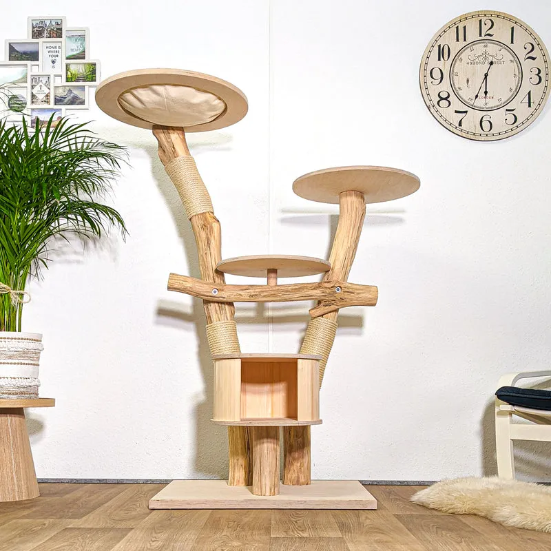 Naturkratzbaum 4369 Kratzbaum Natur Holz Design 150 cm hoch Katzenbaum