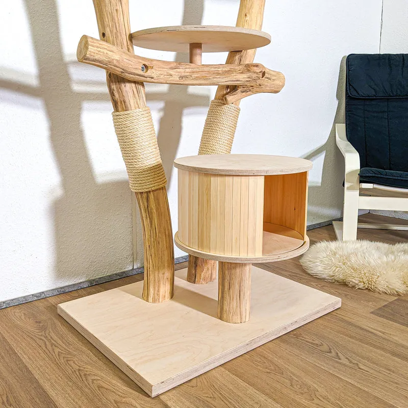 Naturkratzbaum 4369 Kratzbaum Natur Holz Design 150 cm hoch Katzenbaum