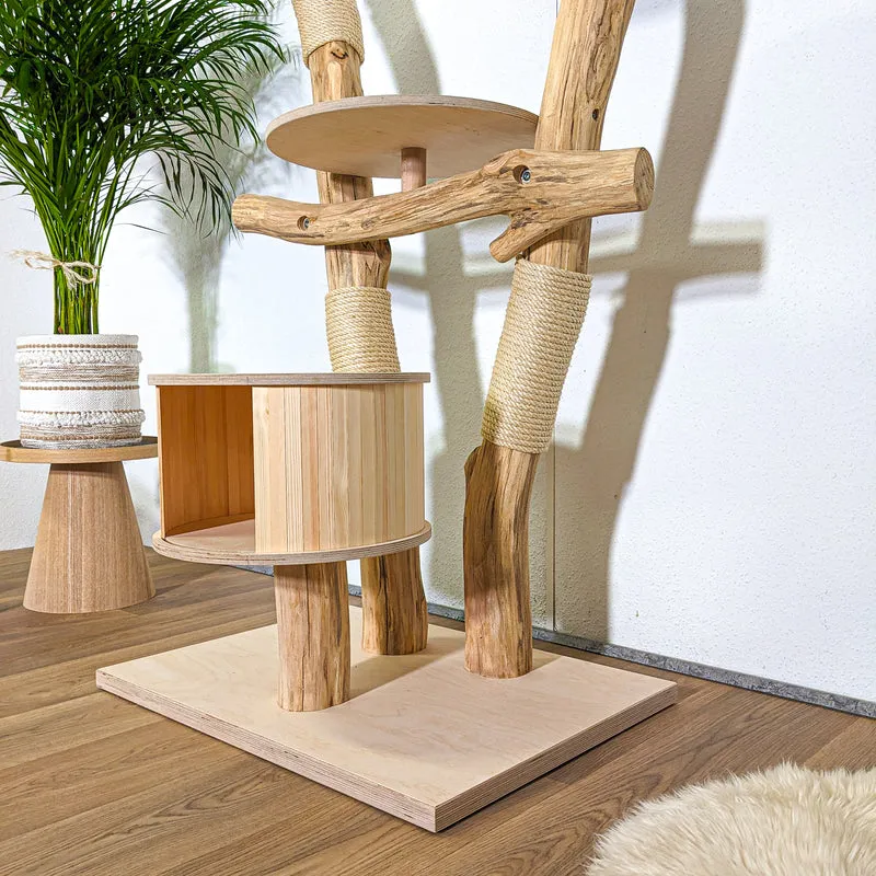 Naturkratzbaum 4369 Kratzbaum Natur Holz Design 150 cm hoch Katzenbaum