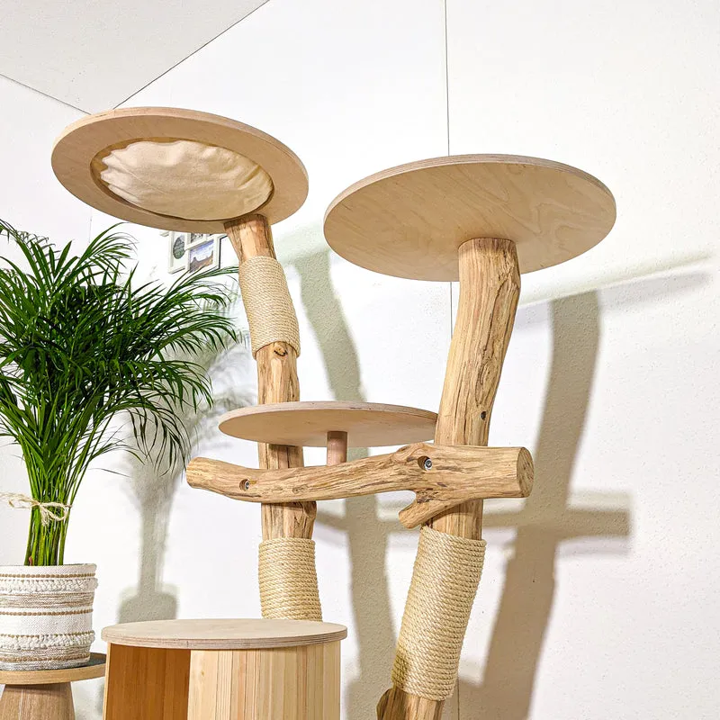 Naturkratzbaum 4369 Kratzbaum Natur Holz Design 150 cm hoch Katzenbaum
