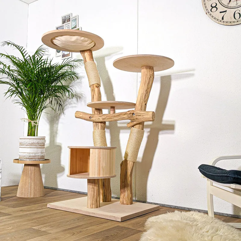 Naturkratzbaum 4369 Kratzbaum Natur Holz Design 150 cm hoch Katzenbaum