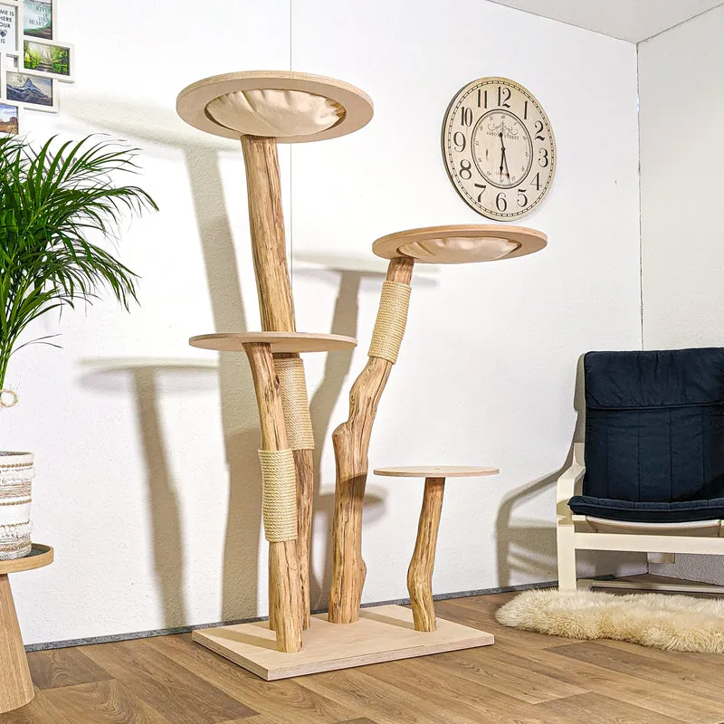 Naturkratzbaum 4368 Kratzbaum Natur Holz Design 165 cm hoch Katzenbaum