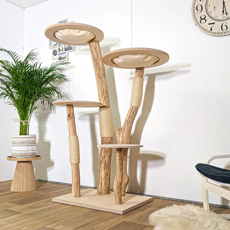Naturkratzbaum 4368 Kratzbaum Natur Holz Design 165 cm hoch Katzenbaum