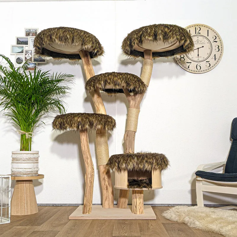 Naturkratzbaum 4355 Kratzbaum Natur Holz Design 175 cm hoch Katzenbaum