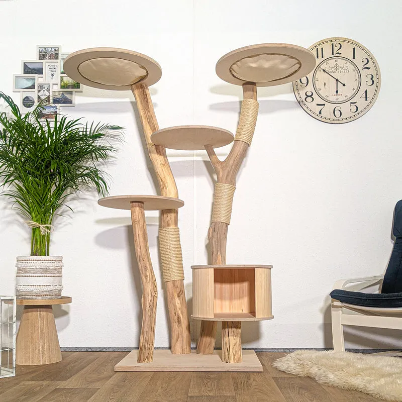 Naturkratzbaum 4355 Kratzbaum Natur Holz Design 175 cm hoch Katzenbaum