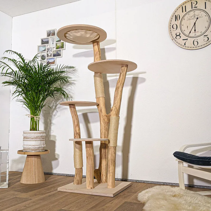 RESERVIERT + ÄNDERUNG - Naturkratzbaum 4364 Kratzbaum Natur Holz Design 175 cm hoch Katzenbaum