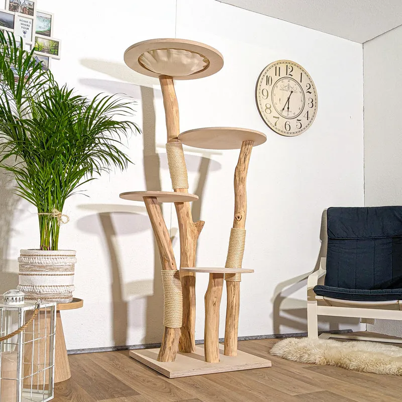 RESERVIERT + ÄNDERUNG - Naturkratzbaum 4364 Kratzbaum Natur Holz Design 175 cm hoch Katzenbaum