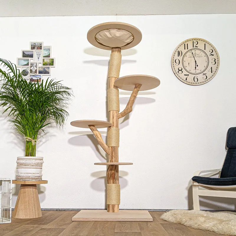 Naturkratzbaum 4362 Kratzbaum Natur Holz Design 190 cm hoch Katzenbaum