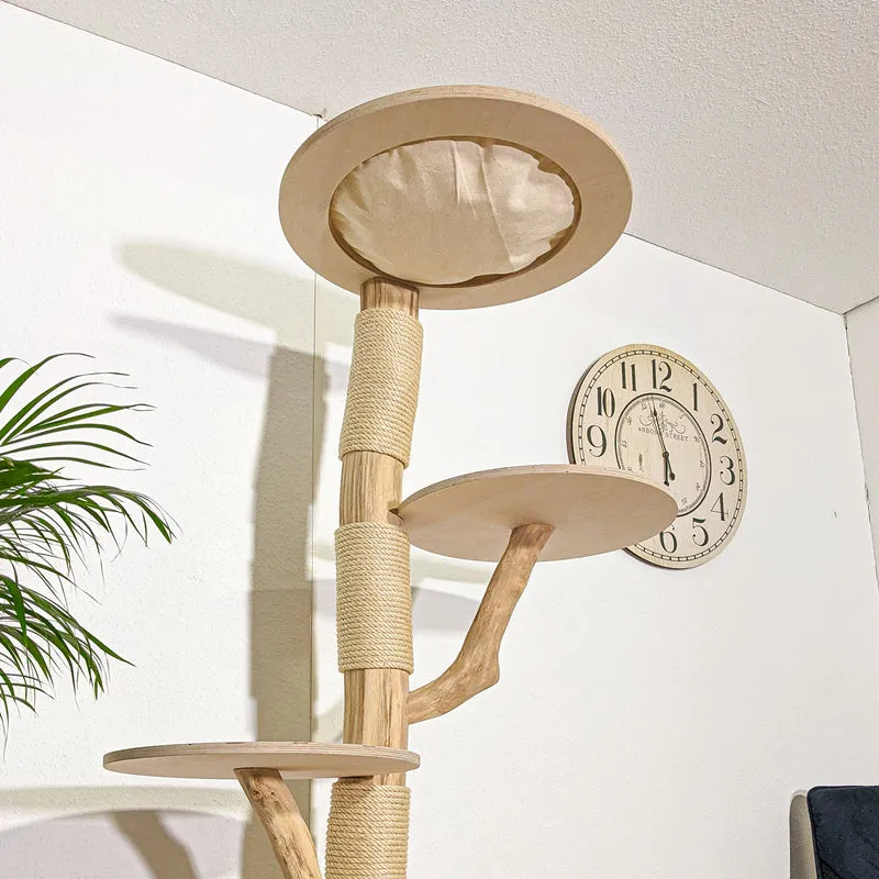Naturkratzbaum 4362 Kratzbaum Natur Holz Design 190 cm hoch Katzenbaum