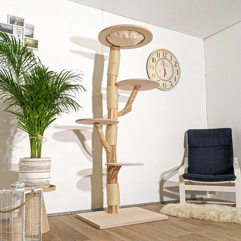 Naturkratzbaum 4362 Kratzbaum Natur Holz Design 190 cm hoch Katzenbaum