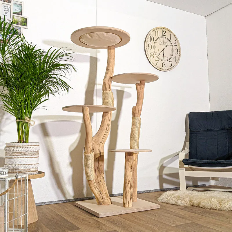 Naturkratzbaum 4359 Kratzbaum Natur Holz Design 165 cm hoch Katzenbaum