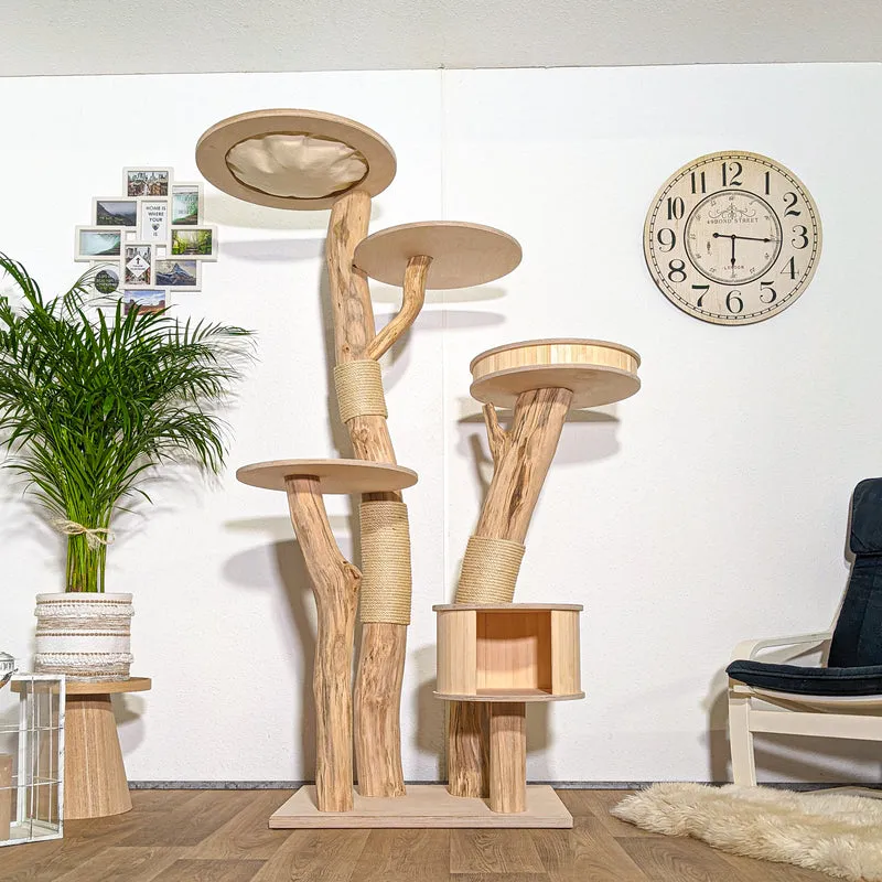 Naturkratzbaum 4357 Kratzbaum Natur Holz Design 188 cm hoch Katzenbaum