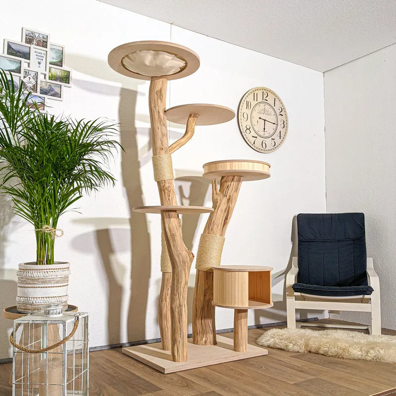 Naturkratzbaum 4357 Kratzbaum Natur Holz Design 188 cm hoch Katzenbaum