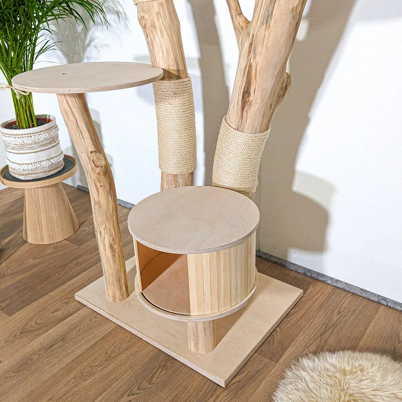 Naturkratzbaum 4357 Kratzbaum Natur Holz Design 188 cm hoch Katzenbaum