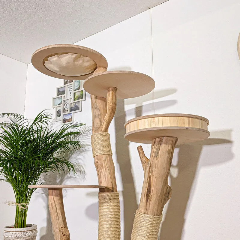 Naturkratzbaum 4357 Kratzbaum Natur Holz Design 188 cm hoch Katzenbaum