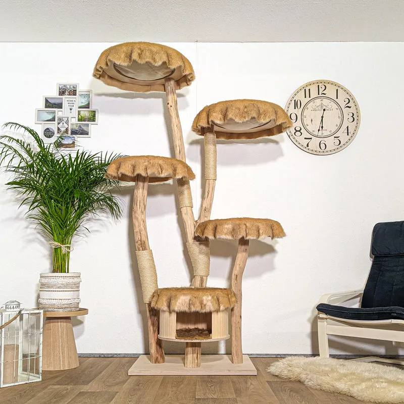 RESERVIERT - Naturkratzbaum 4354 Kratzbaum Natur Holz Design 205 cm hoch Katzenbaum