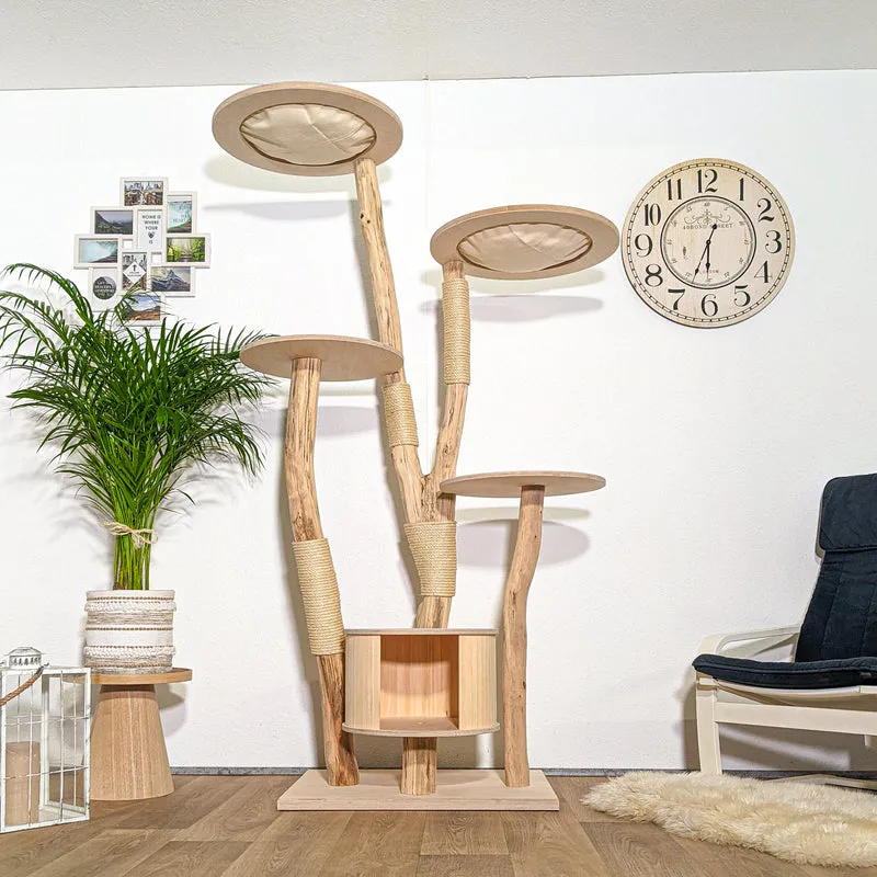 RESERVIERT - Naturkratzbaum 4354 Kratzbaum Natur Holz Design 205 cm hoch Katzenbaum