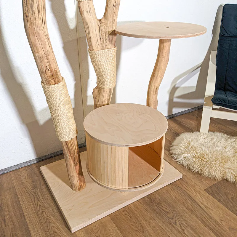 RESERVIERT - Naturkratzbaum 4354 Kratzbaum Natur Holz Design 205 cm hoch Katzenbaum