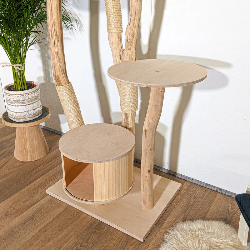 RESERVIERT - Naturkratzbaum 4354 Kratzbaum Natur Holz Design 205 cm hoch Katzenbaum