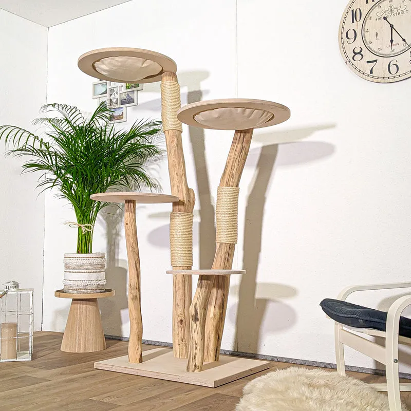 Naturkratzbaum 4353 Kratzbaum Natur Holz Design 175 cm hoch Katzenbaum
