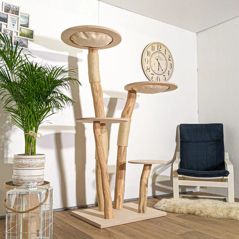Naturkratzbaum 4353 Kratzbaum Natur Holz Design 175 cm hoch Katzenbaum