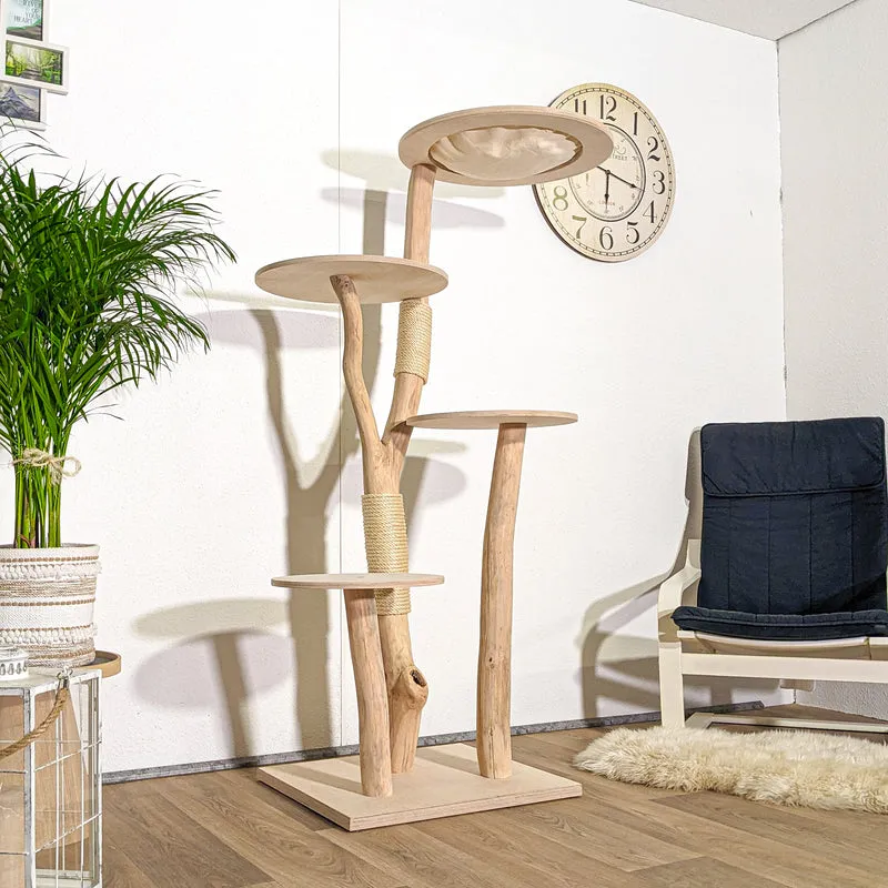 Naturkratzbaum 4352 Kratzbaum Natur Holz Design 170 cm hoch Katzenbaum