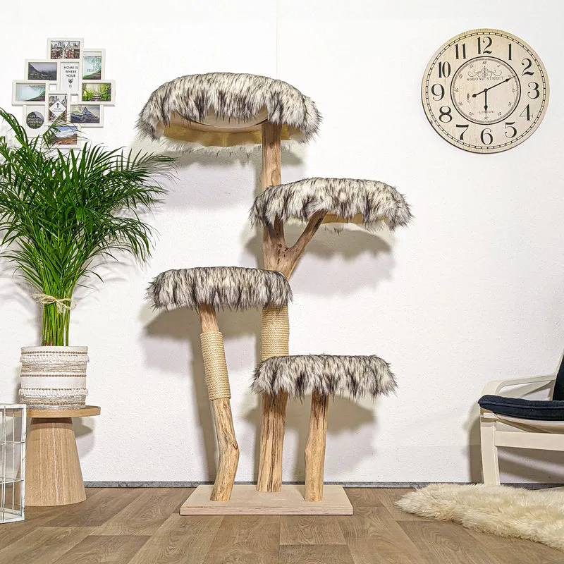 Naturkratzbaum 4351 Kratzbaum Natur Holz Design 160 cm hoch Katzenbaum